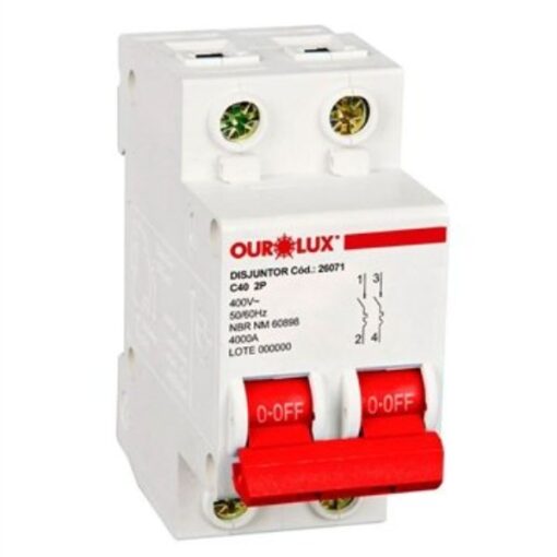 DISJUNTOR DIN CURVA C 2X40A - OUROLUX