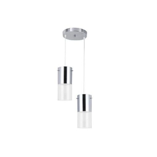 PENDENTE CILINDRICO VIDRO 2 LAMP CROMO E27 BIV AX294102PDMCR LLUM