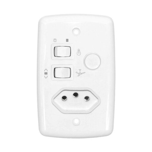 CHAVE VENTILADOR TETO CV ROTATIVO REV 1 LAMPADA/TOMADA 196 BRANCO