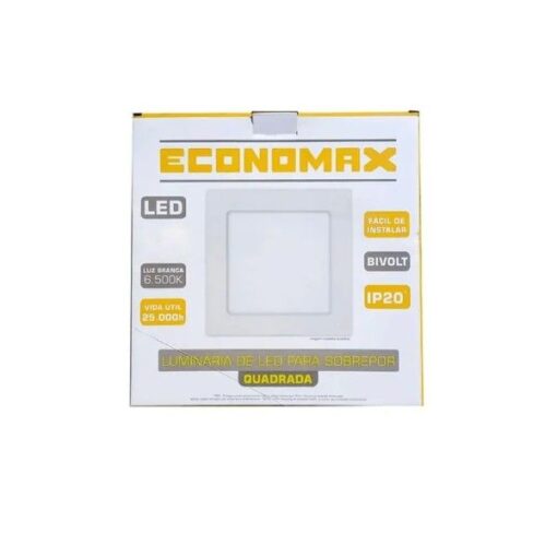 PAINEL LED EMBUTIR QUADRADO BRANCO 18W - ECONOMAX