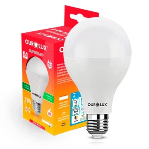 LAMPADA LED A60 15W BRANCA 6500K BIVOLT OUROLUX