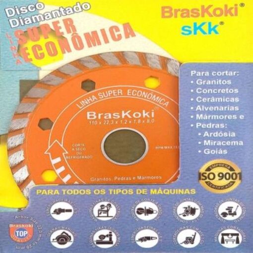 DISCO DIAMANTADO 110MM SEGMENTADO CONCRETO - BRASKOKI