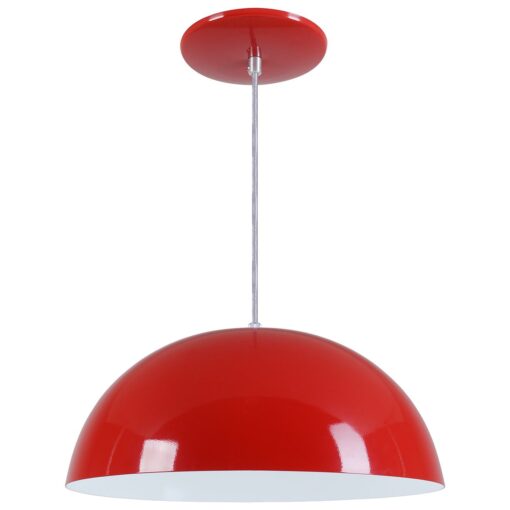 PENDENTE CUPULA ALUMINIO VERMELHO NOGUEIRA