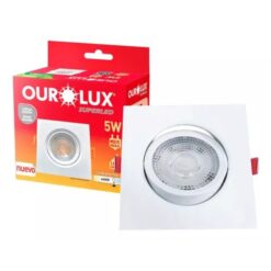 SPOT LED BRANCO QUADRADO EMBUTIR 5W 6400K BIVOLT OUROLUX