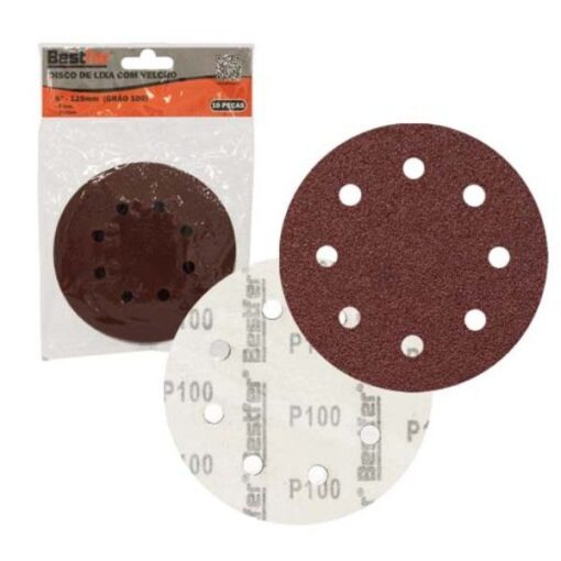 DISCO LIXA HOOKIT 8 FUROS GR100 125MM BFH2546 - BESTFER