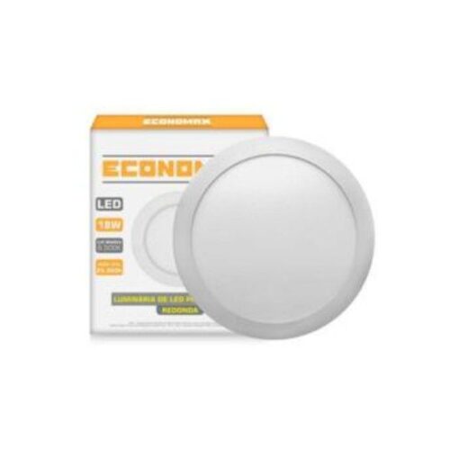 PAINEL LED SOBREPOR REDONDO BRANCO 18W - ECONOMAX