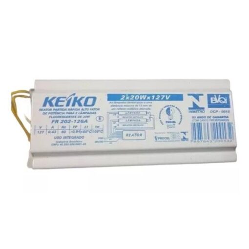 REATOR PARTIDA RAPIDA 2X20W 127V KEIKO