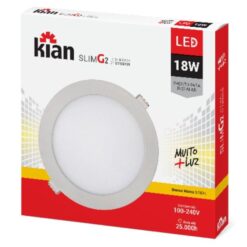 PAINEL LED EMBUTIR REDONDO AMARELO 18W 3000K - KIAN