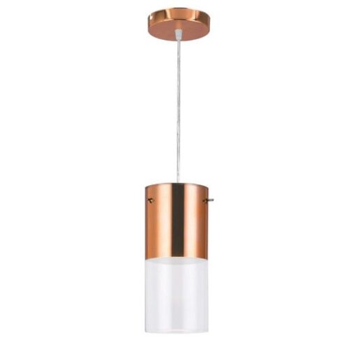 PENDENTE CILINDRICO VIDRO 1 LAMP COBRE E27 BIV AX294101PDMCO LLUM