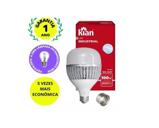 LAMPADA LED INDUSTRIAL BULBOT BRANCA E27/40 100W 6500K BIVOLT - KIAN