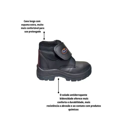 BOTINA VELCRO PRETA N°44 325-06 - TOSCAFER