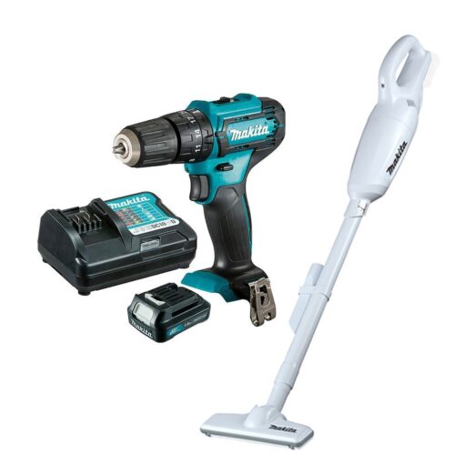 KIT PARAFUSADEIRA HP333DWYX3 + ASPIRADOR PO 12V CL106FDZW - MAKITA