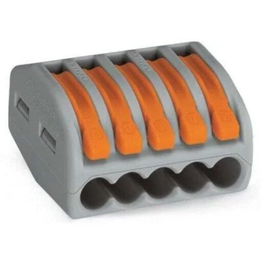 CONECTOR EMENDA CINZA 5 ENTRADAS 222-415 - WAGO