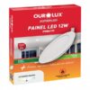 PAINEL LED EMBUTIR REDONDO BRANCO 12W - OUROLUX