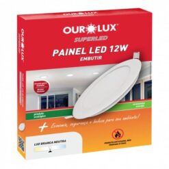 PAINEL LED EMBUTIR REDONDO BRANCO 12W - OUROLUX