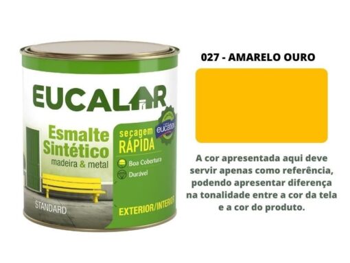 TINTA ESMALTE SINTETICO AMARELO OURO 225ML EUCALAR