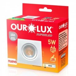 SPOT LED AMARELO QUADRADO EMBUTIR 5W 3000K BIVOLT OUROLUX