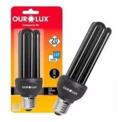 LAMPADA COMPACTA FLUORESCENTE LUZ NEGRA 20W 127V OUROLUX