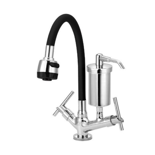 TORNEIRA COZINHA COM FILTRO FLEXIVEL PRETA 2970 C61 RAINHA