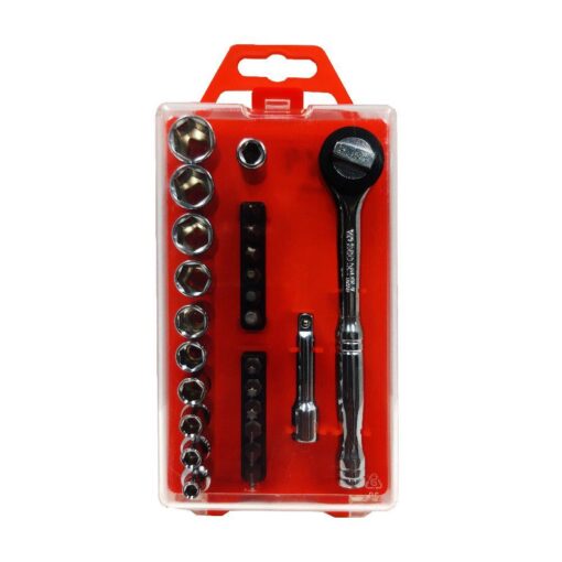 JOGO SOQUETE SEXTAVADO C/ CATRACA 25 PCS 1/4 - WORKER