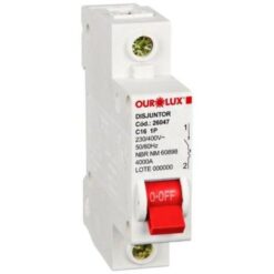 DISJUNTOR DIN CURVA C 1X16A - OUROLUX