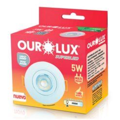 SPOT LED AMARELO REDONDO EMBUTIR 5W 3000K BIVOLT OUROLUX