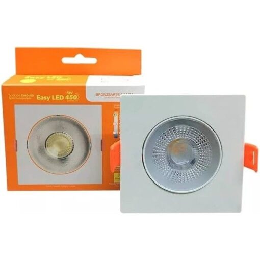 SPOT LED AMARELO QUADRADO EMBUTIR 5W 3000K BIVOLT YQ093053BCDEA LLUM