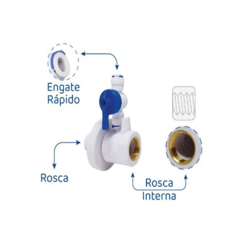 CONEXAO T C/ ENGATE RAPIDO VALVULA 1/2X3/8 AC054 - PLANETA AGUA
