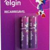 PILHA RECARREGAVEL PEQUENA 2 UNIDADES AA - ELGIN
