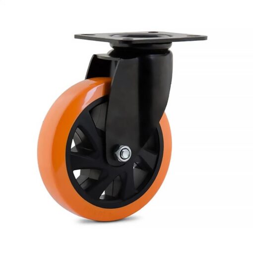 RODIZIO GIRATORIO BASE PLANA 5" LARANJA 514 (4794) - COLSON