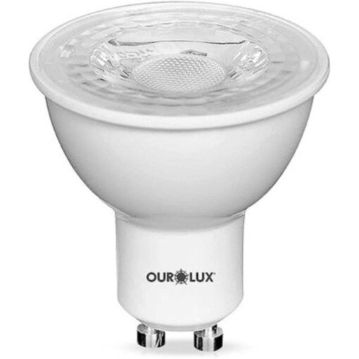 LAMPADA DICROICA LED BIPINO BRANCA 7W BIVOLT GU10 6500K OUROLUX