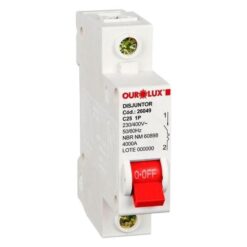 DISJUNTOR DIN CURVA C 1X25A - OUROLUX