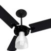 VENTILADOR TETO NEW DELTA LIGHT 3119 PRETO GLOBO ABERTO 127V VENTIDELTA