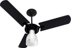 VENTILADOR TETO NEW DELTA LIGHT 3119 PRETO GLOBO ABERTO 127V VENTIDELTA