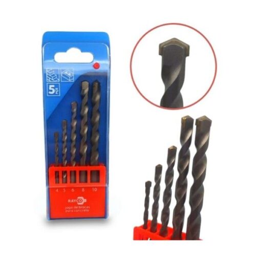 JOGO BROCAS CONCRETO 5 PCS 4-10MM - RAYCO