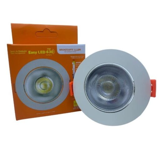 SPOT LED BRANCO REDONDO EMBUTIR 7W 6400K/6500K BIVOLT YQ086076BCDEA LLUM