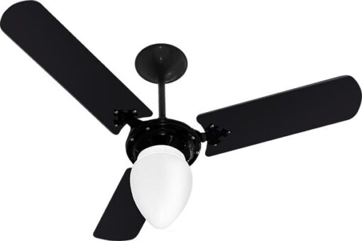 VENTILADOR TETO NEW DELTA LIGHT 3172 PRETO GLOBO PERA 127V VENTIDELTA