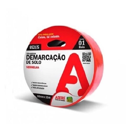 FITA DEMARCACAO SOLO VERMELHA 50MMX15M - ADERE