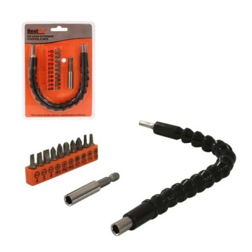 JOGO BITS + CABO EXTENSOR FLEXIVEL 12PCS BFH2774 BESTFER
