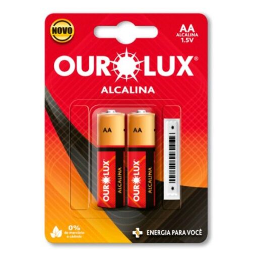 PILHA ALCALINA PEQUENA 2 UNIDADES AA - OUROLUX
