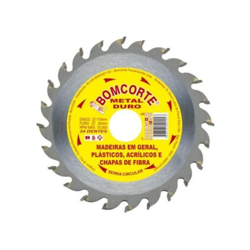 DISCO MADEIRA 110MM 24D - BOMCORTE