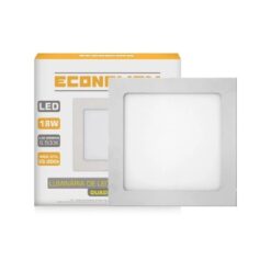 PAINEL LED SOBREPOR QUADRADO BRANCO 18W - ECONOMAX