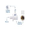 CONEXAO T C/ ENGATE RAPIDO RETO 1/2X1/4 AC051 - PLANETA AGUA