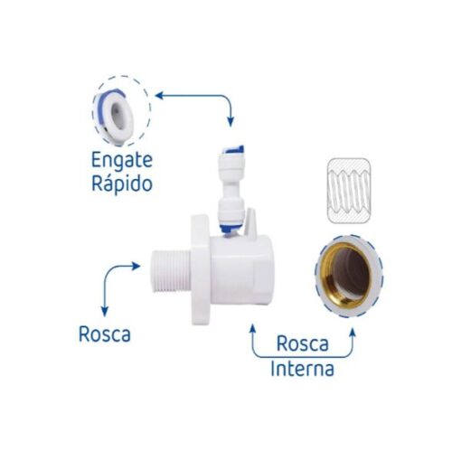 CONEXAO T C/ ENGATE RAPIDO RETO 1/2X1/4 AC051 - PLANETA AGUA