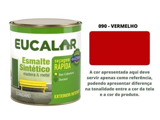 TINTA ESMALTE SINTETICO VERMELHO 225ML EUCALAR