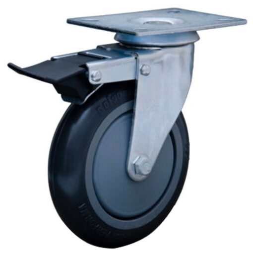 RODIZIO GIRATORIO BASE PLANA 4" C/FREIO 412 (2513) - COLSON