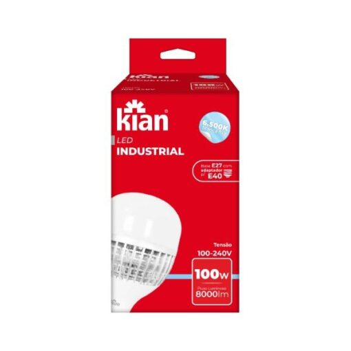 KIT 3 LAMPADAS LED INDUSTRIAL BULBO T E27/40 100W BRANCA 6500K BIVOLT KIAN