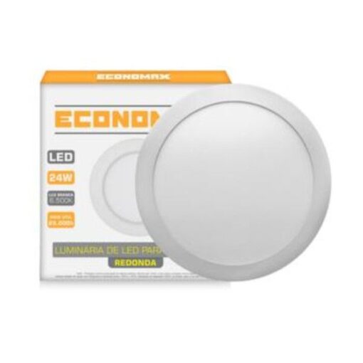 PAINEL LED SOBREPOR REDONDO BRANCO 24W - ECONOMAX