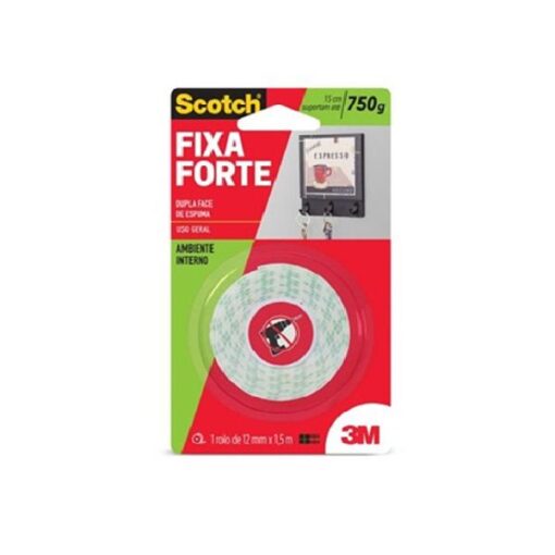 FITA DUPLA FACE ESPUMA 12MMX1,5M - 3M