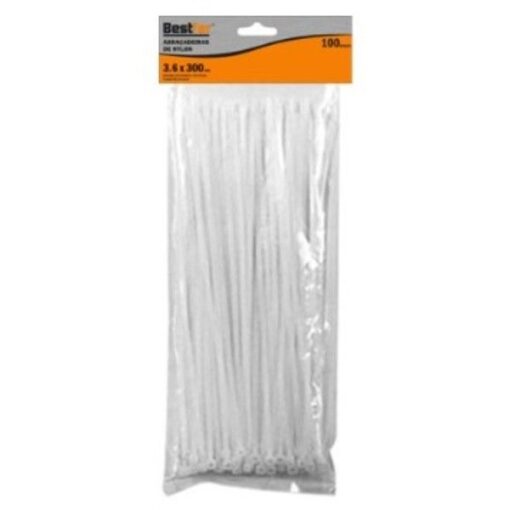 ABRACADEIRA LACRE 3,6X300 BRANCA C/100 - BESTFER